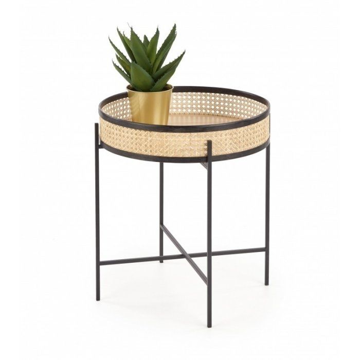 LANIPA ława czarny / rattan naturalny (1p 1szt) LANIPA ława czarny / rattan naturalny (1p 1szt)