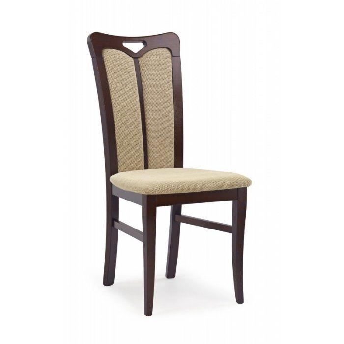 HUBERT2 krzesło ciemny orzech / tap: Torent Beige (1p 2szt) HUBERT2 krzesło ciemny orzech / tap: Torent Beige (1p 2szt)