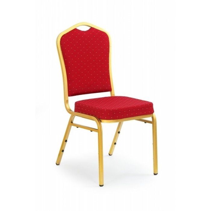 K66 krzesło bordowy, stelaż złoty (1p 1szt)