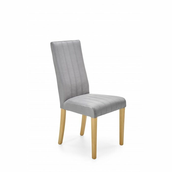 DIEGO 3 krzesło dąb miodowy / tap. velvet pikowany Pasy - MONOLITH 85 (jasny popiel) (1p 2szt)