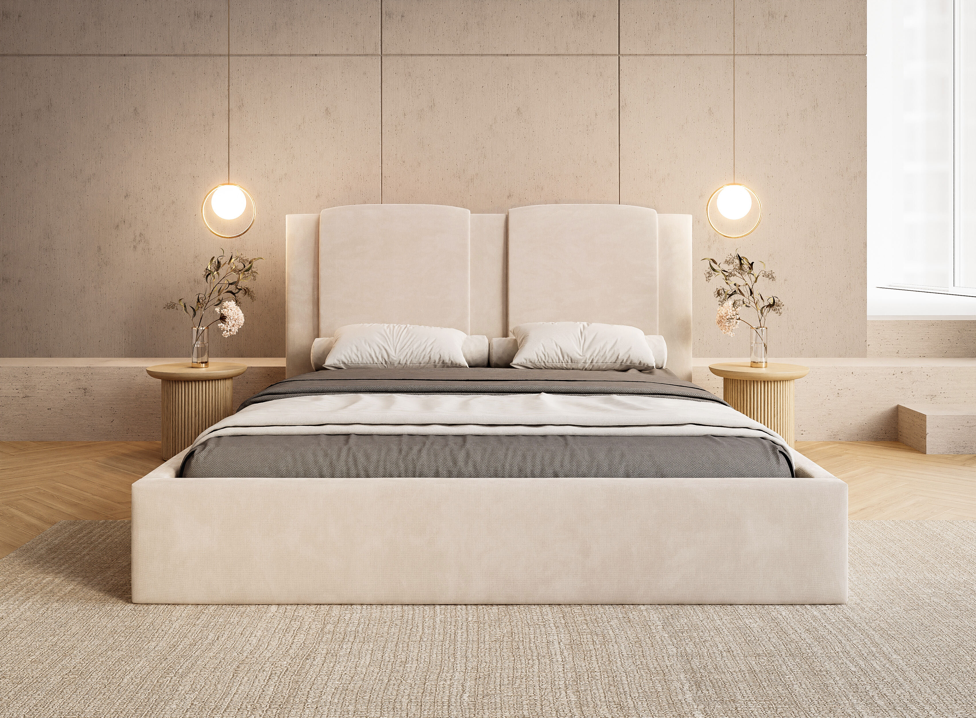 Łóżko Zamari – subtelna elegancja i komfortowa forma.