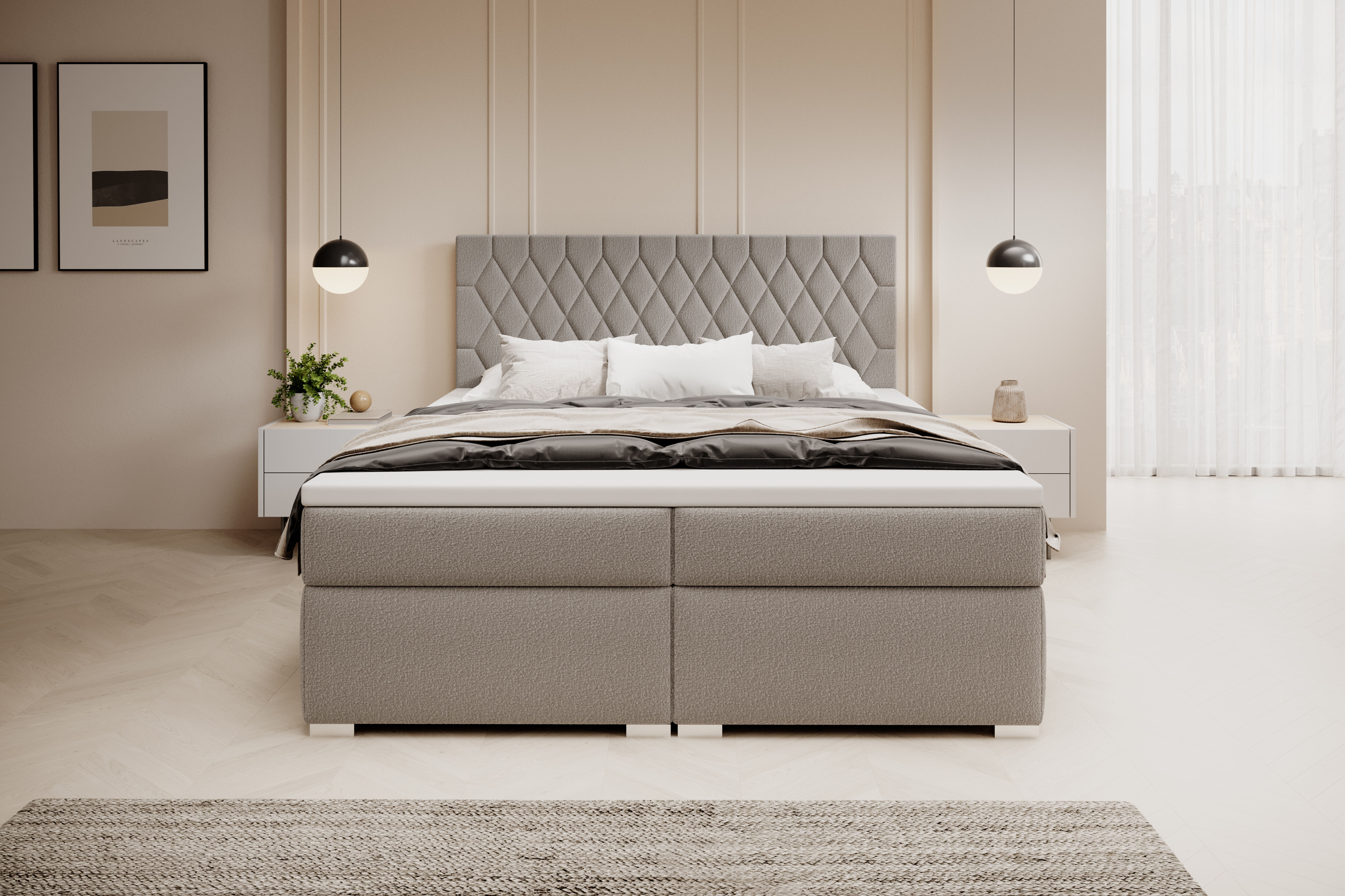 Łóżko Polis – stylowe przeszycia i wyjątkowy komfort