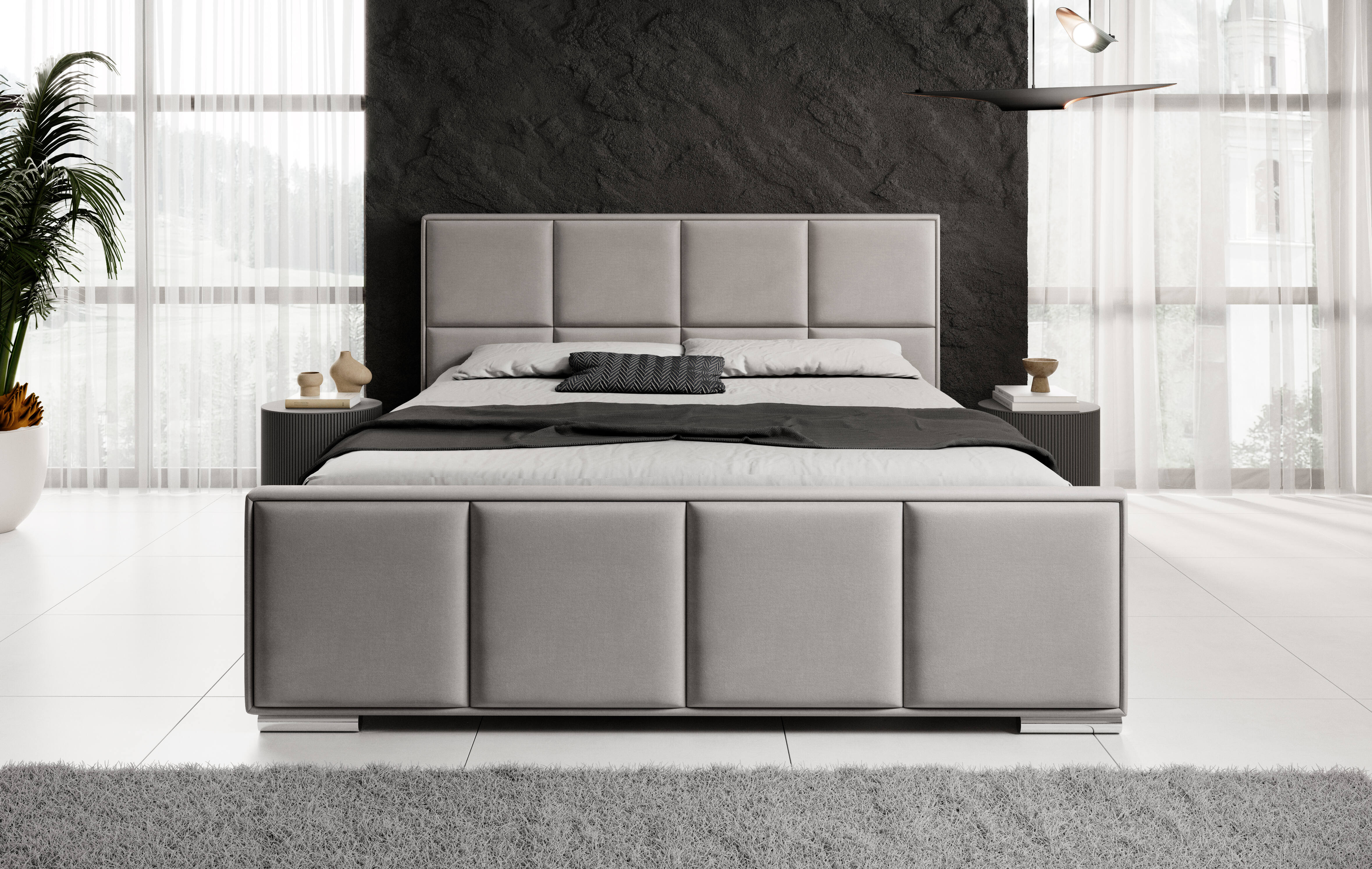 Łóżko Sawona – nowoczesna geometria i elegancka forma