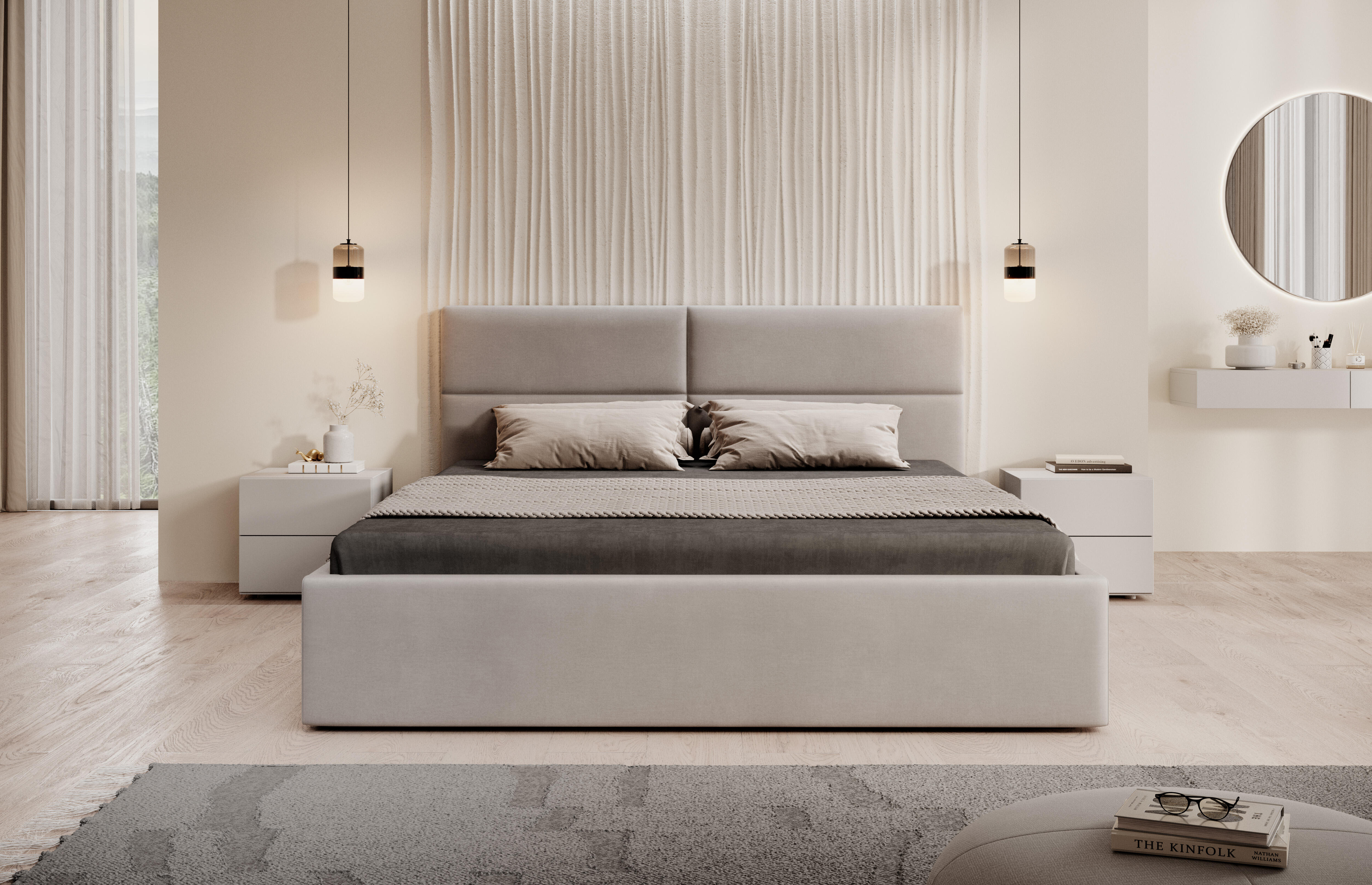 Łóżko Riza – smukła forma i subtelna nowoczesność