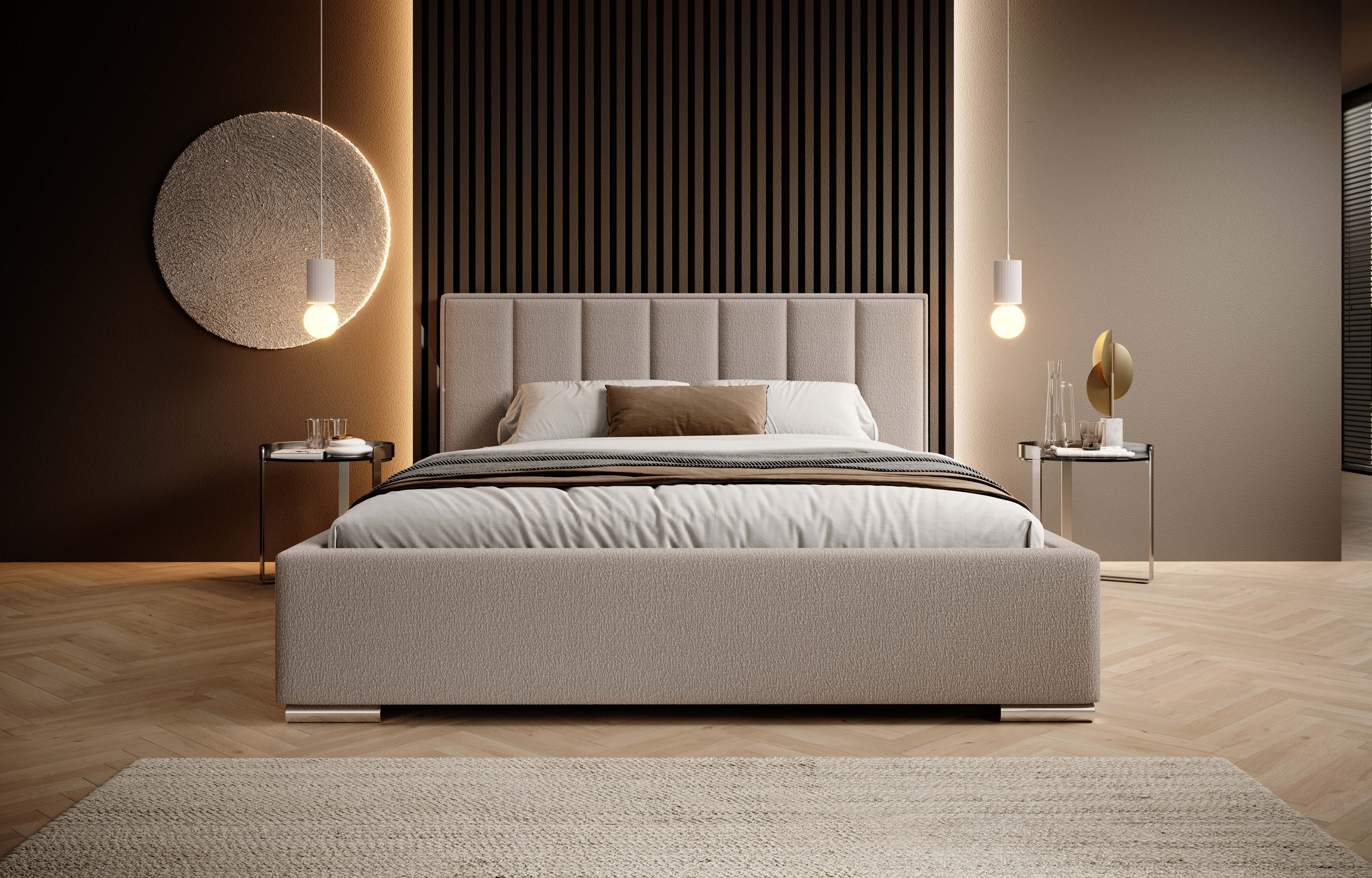 Łóżko Monti – nowoczesna elegancja i miękka forma