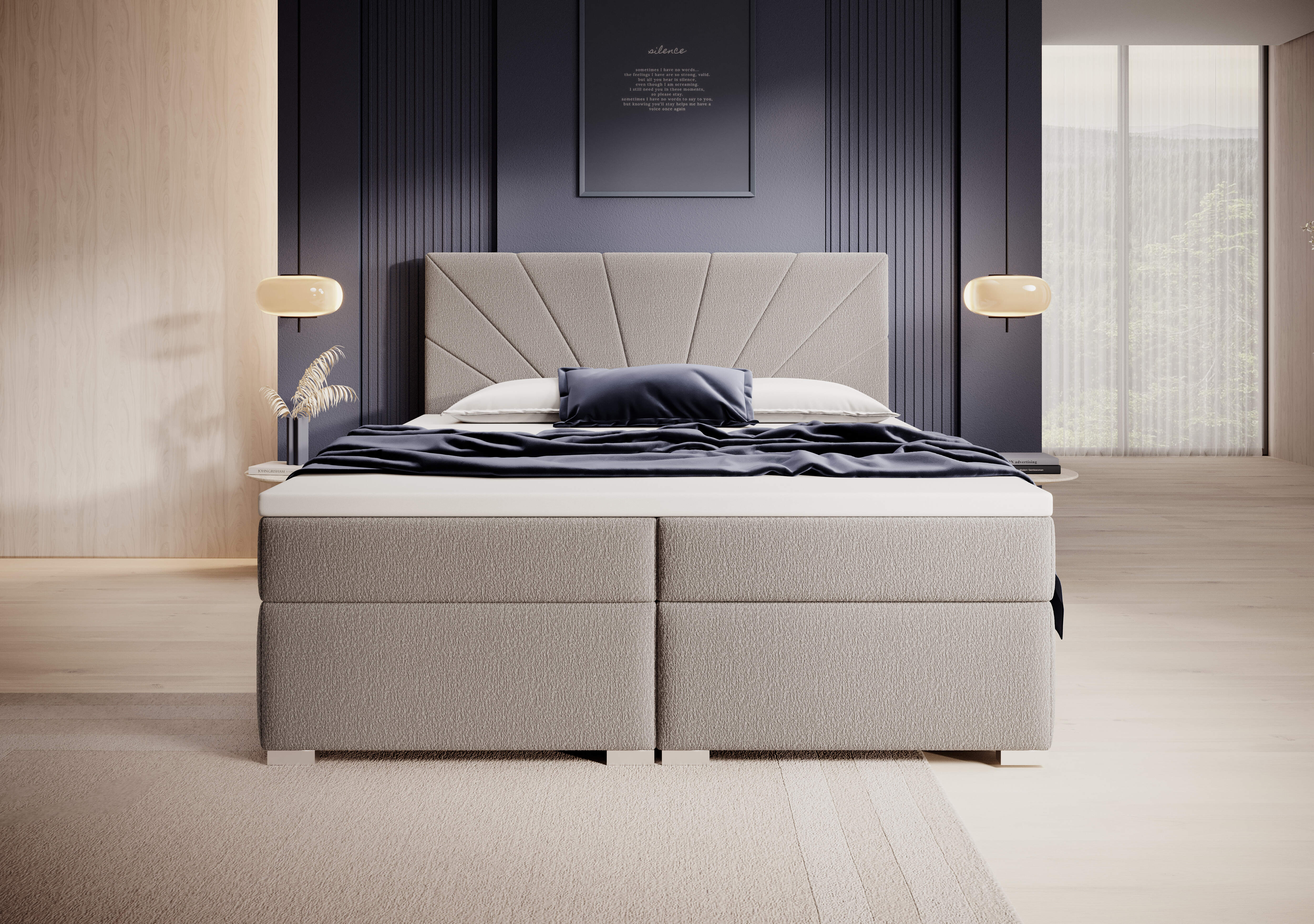 Łóżko Melisa – nowoczesne łóżko kontynentalne z pojemnikami