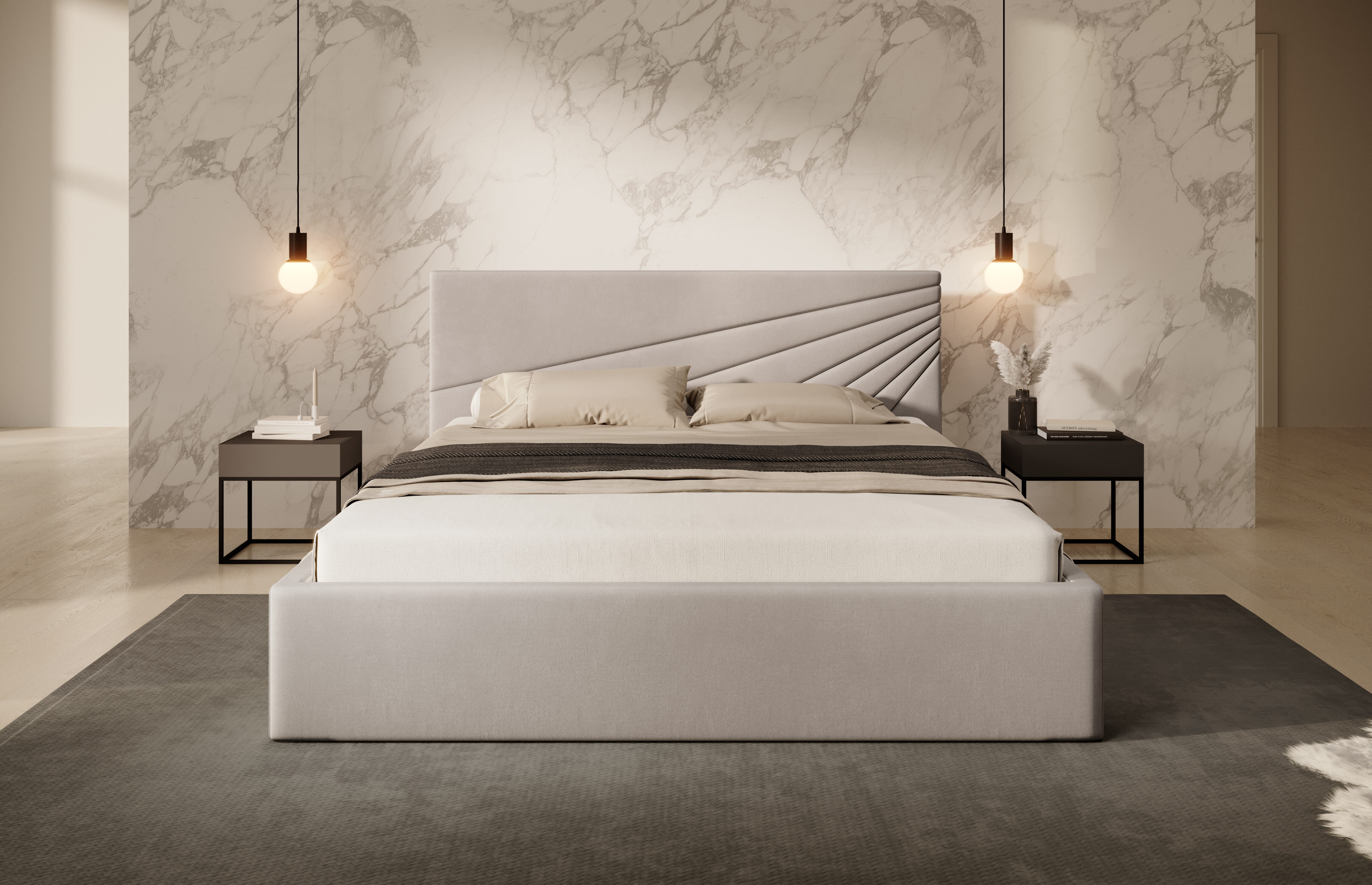 Łóżko Hilton – smukła forma i designerskie zagłowie