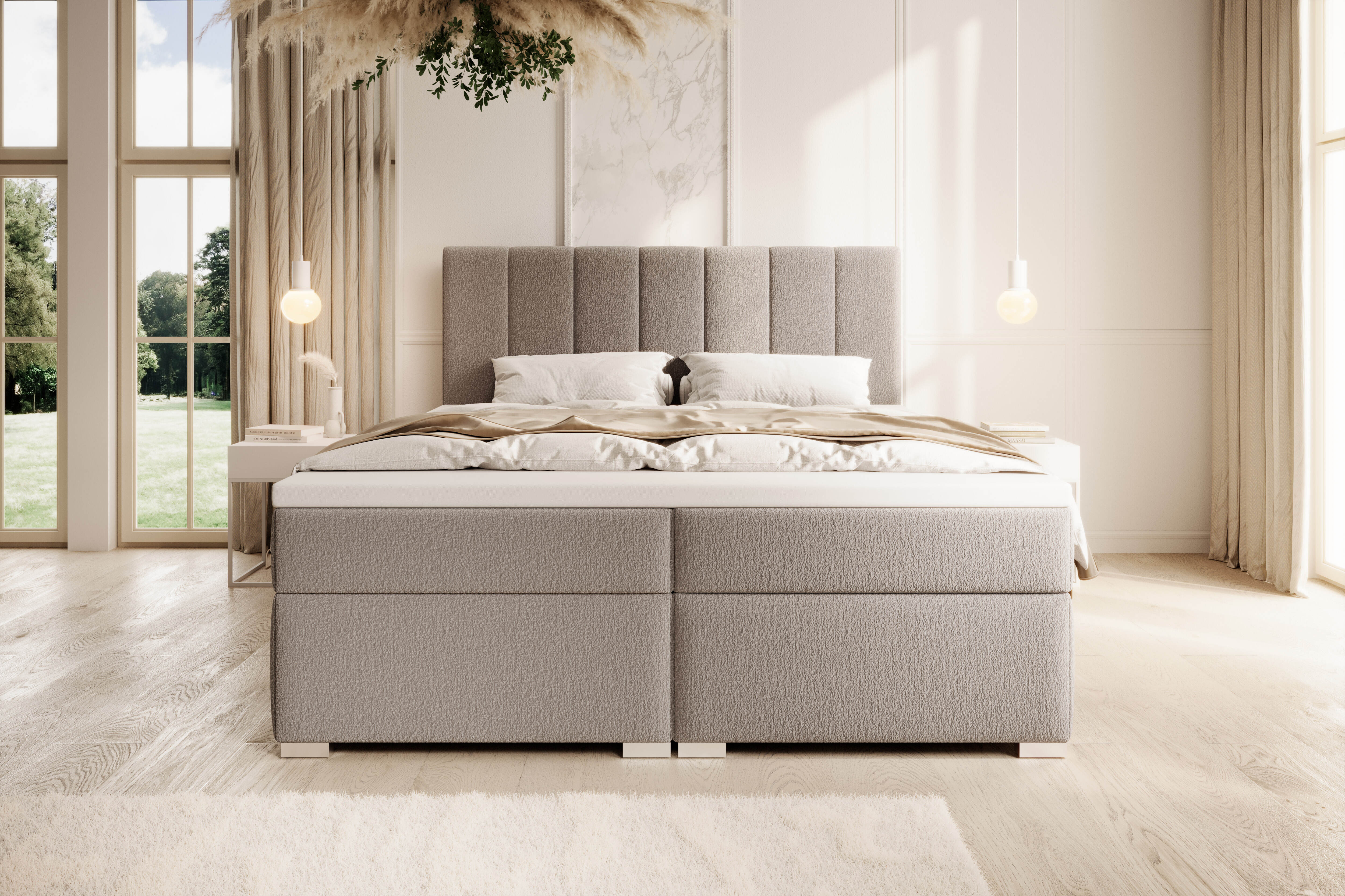 Łóżko kontynentalne Sunny – jasna elegancja i komfort snu