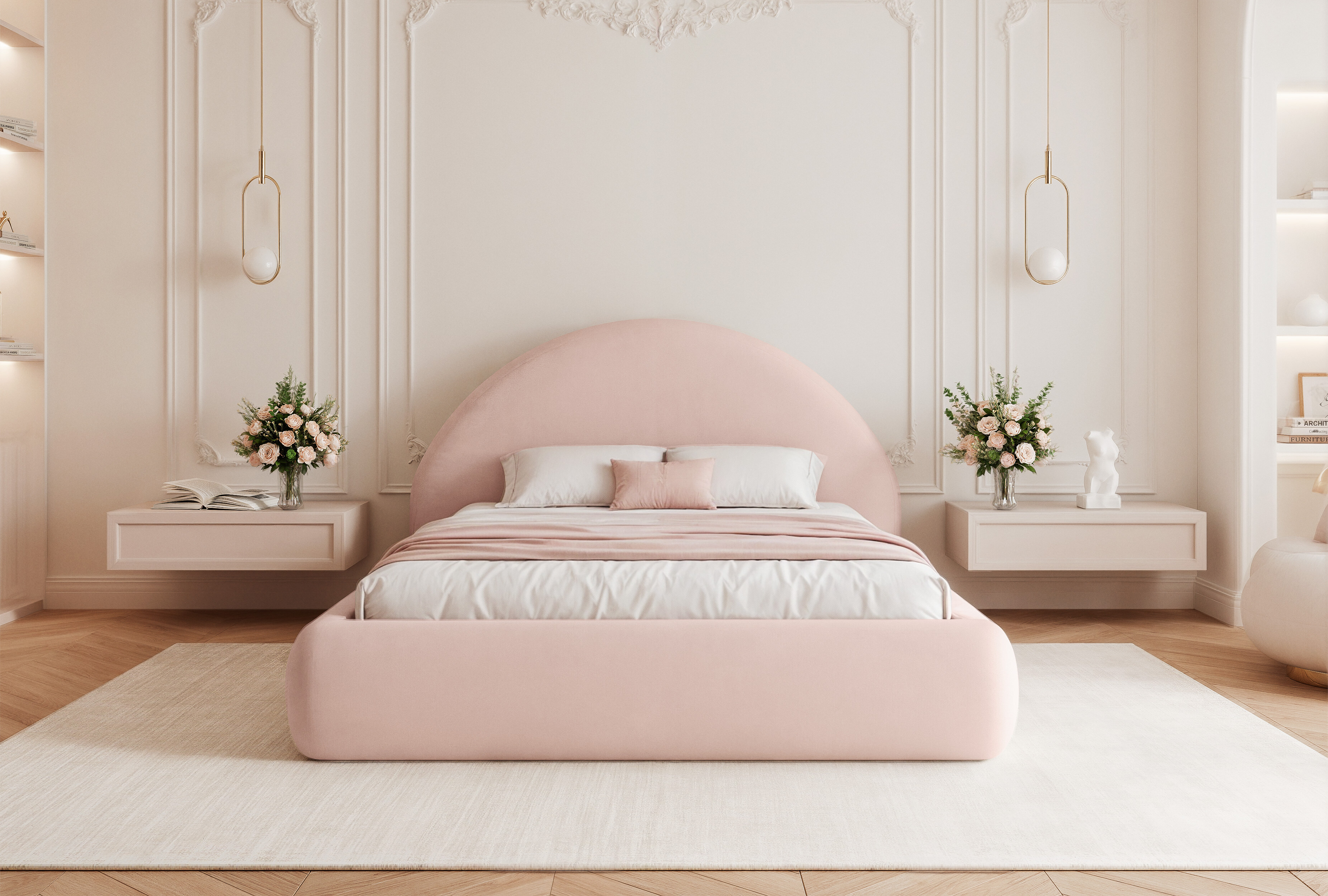 Łóżko Nube – miękka forma i subtelna elegancja