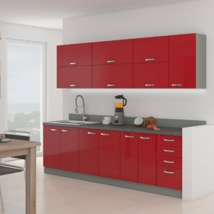 Kuchnia w kolorze czerwonym w trzech krokach